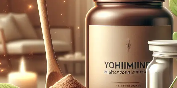 A cozy display of Maca powder, Yohimbine, and L-Arginine in inviting containers, promoting natural intimacy enhancement.